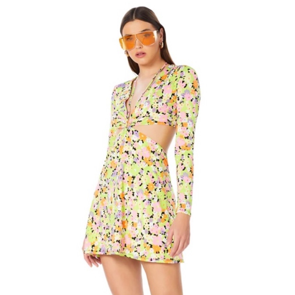 AFRM Spring Lime Daisy Dress